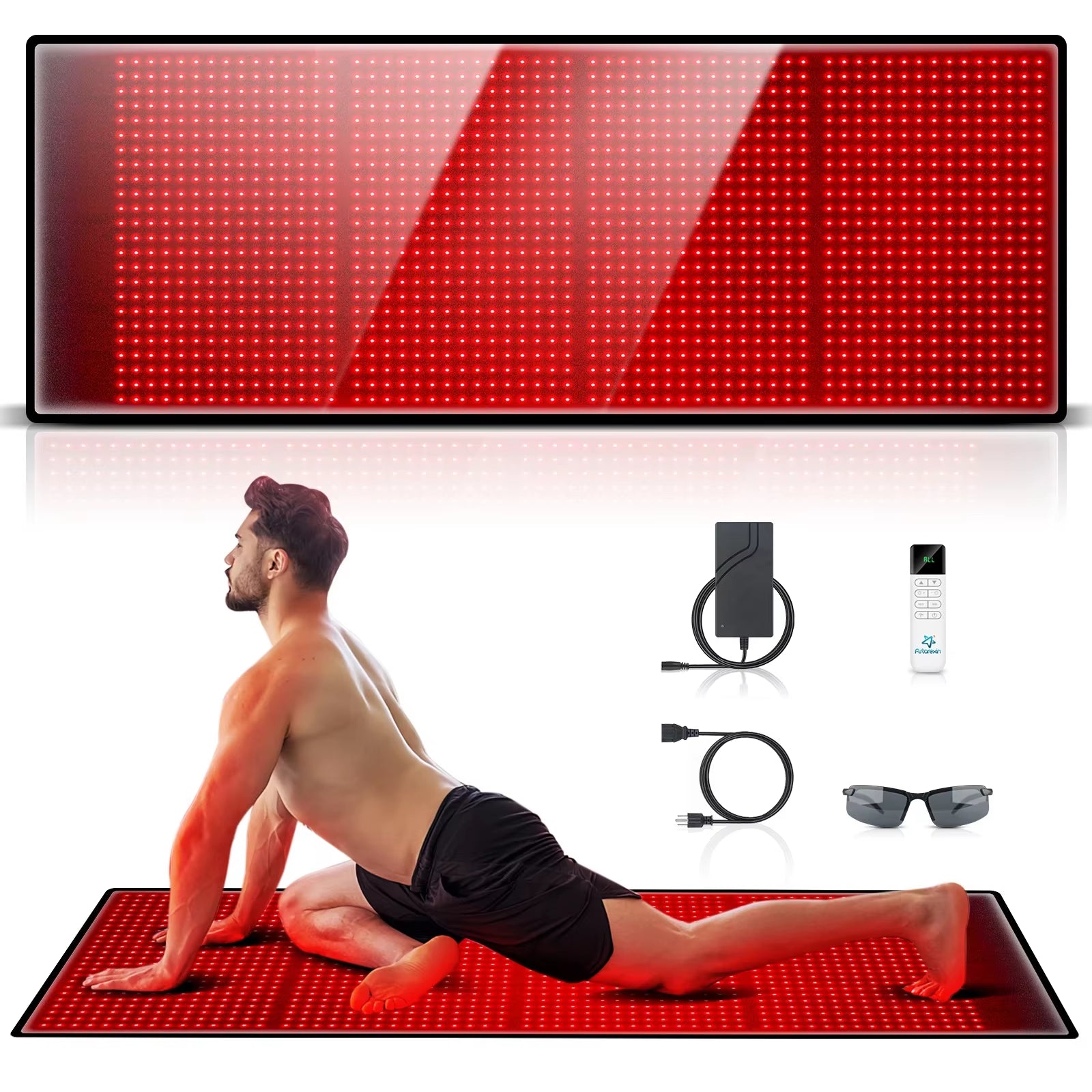 1440 Leds Red Infrared Light Therapy Mat 660Nm850Nm near Infrared Light Device Large Pad 76"X 24"For Body Pain Relief Power 160W